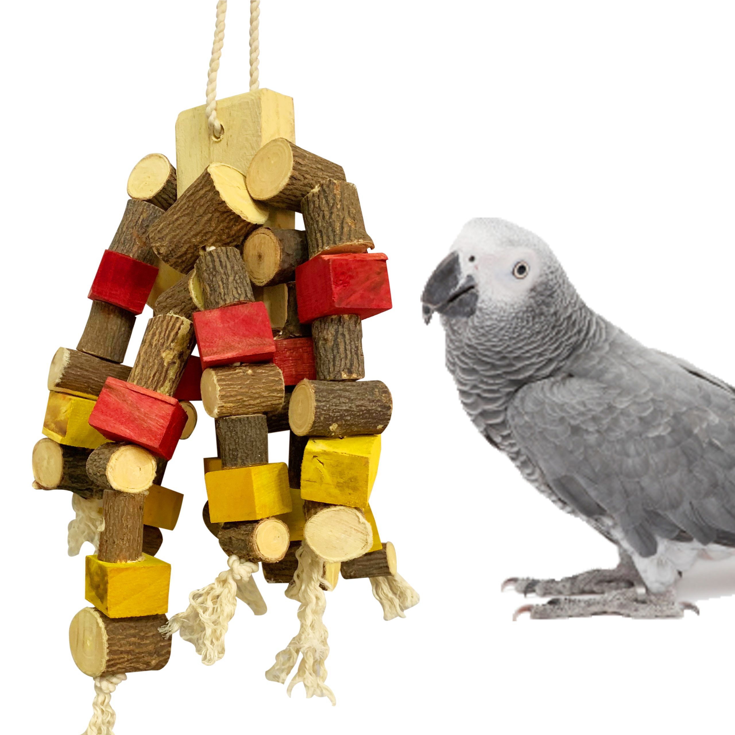 Colorful Parrot Toys Natural Wood Pet Bird Parrot Chew Toys Bird Cage Toys 
