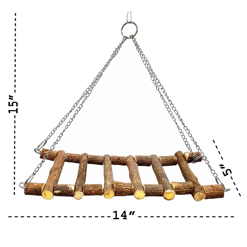 WOODEN LADDER WITH CHAIN BRIDGE