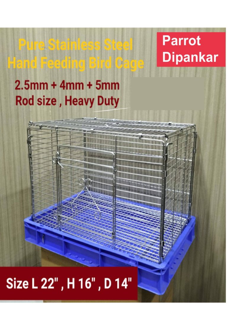 Pure Stainless Steel Hand Feeding Bird Cage